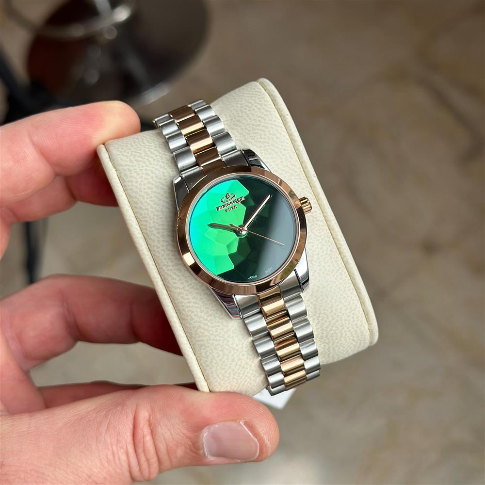 ساعت مچی زنانه الگانس ER4802L دورنگ رزگلد صفحه سبز(ELEGANCE)